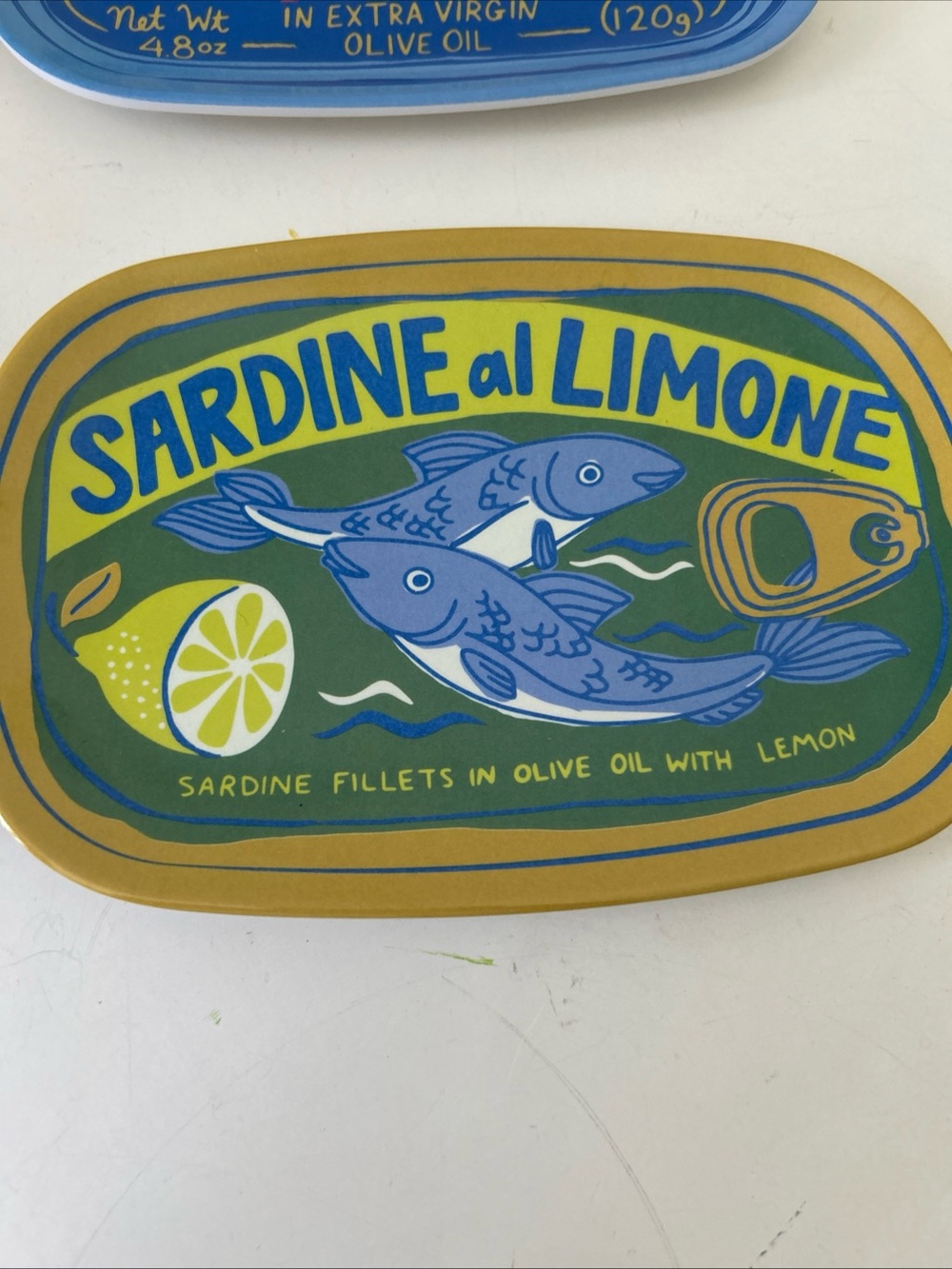 Set of 4 Vintage-Style Sardine & Fish Appetizer Trays Coastal Life Melamine NEW - Picture 5 of 15